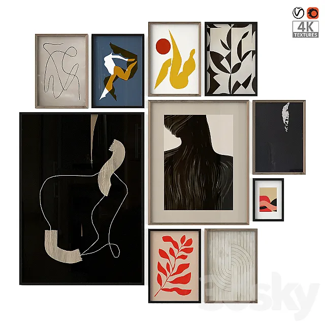 Abstract Posters Set 09 3DModel