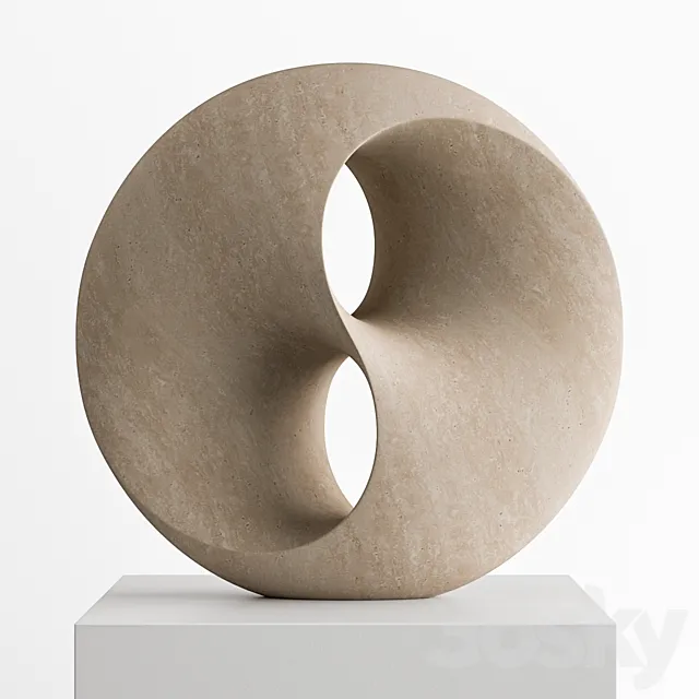 Abstract sculpture. Mobius strip. trifoil knot 3D Model