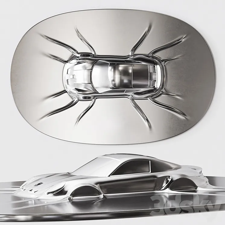 Abstract sculpture Porsche 911 GTS 3D Model Free