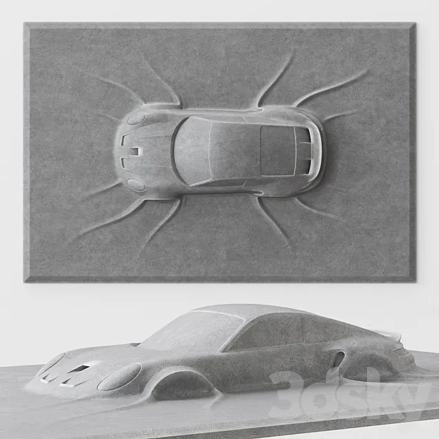 Abstract sculpture Porsche 911 GTS 3D Model
