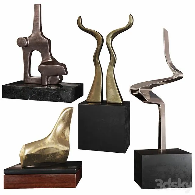 Abstract Sculptures set by Burlini Varga 3D Model