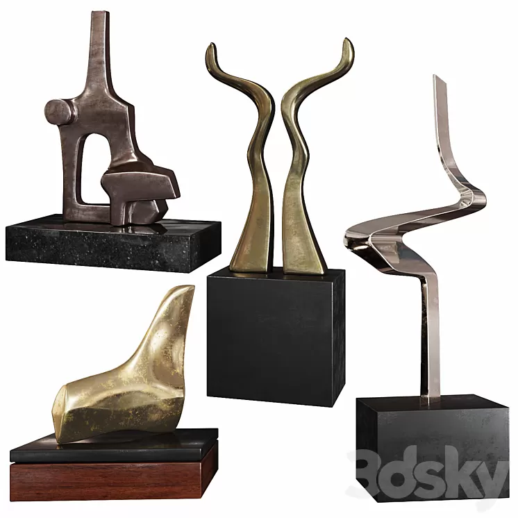Abstract Sculptures set by Burlini Varga