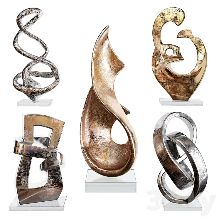 Abstract statuettes 01 3D Model