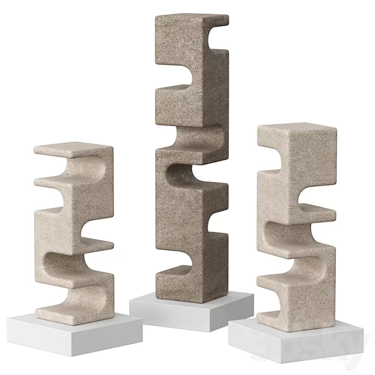 Abstract stone sculpture by Cesare Arduini 3D Model