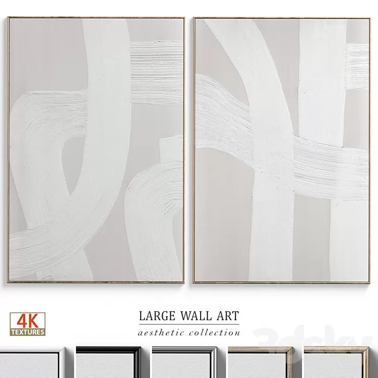 Abstract Textural Plaster Wall Art C-399 3D Model Free