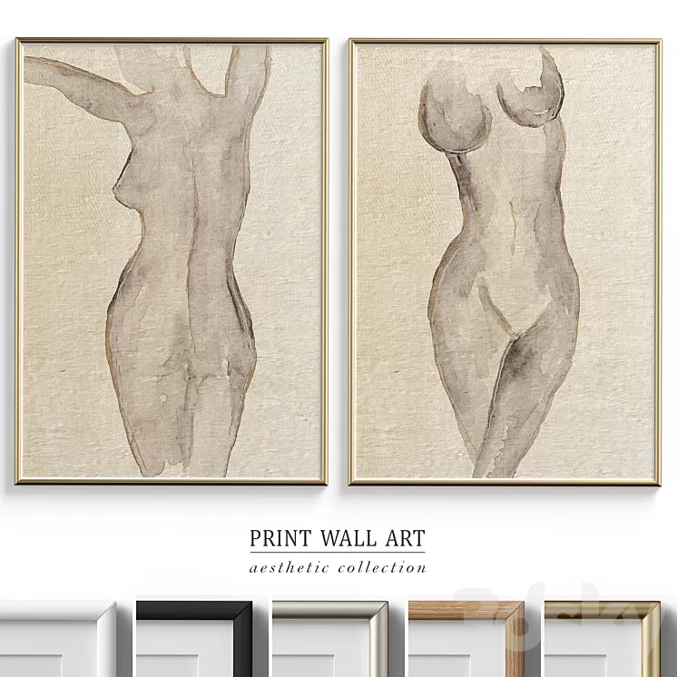 Abstract Woman Figure Wall Art P-562 3D Model Free