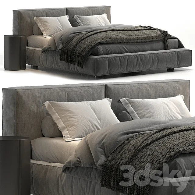 Academy Piuma Twils bed 3D Model