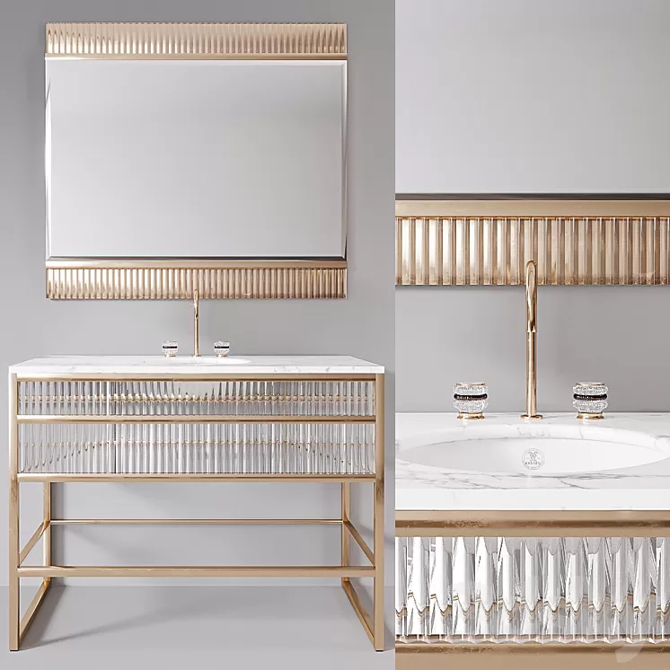 Academy white marble Console by Oasis Group 3D Model