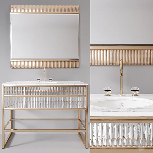 Academy white marble Console by Oasis Group 3D Model