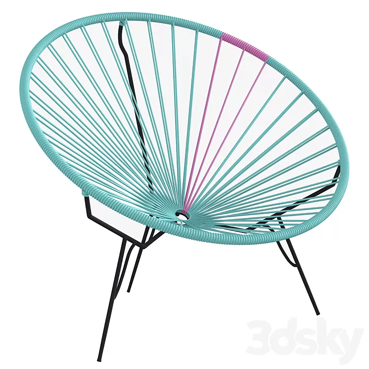 Acapulco blue round chair authentic 3D Model