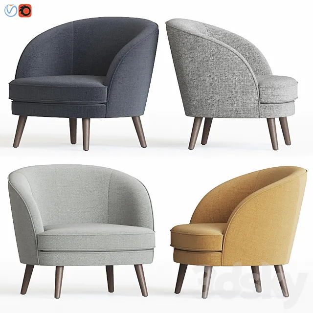 Accent Chair Gertie Made 3D Model