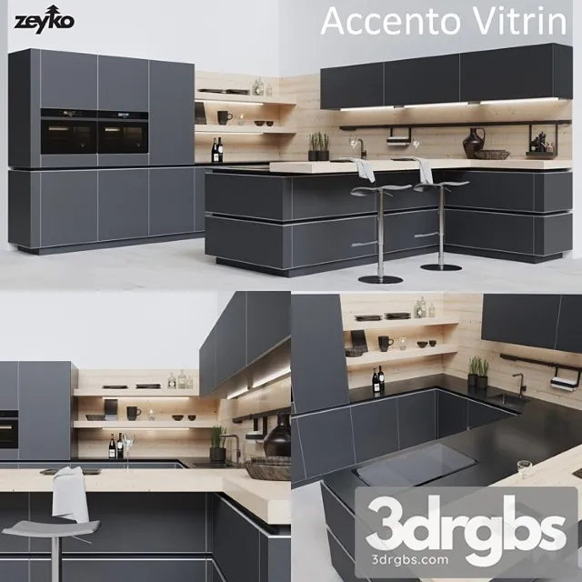 Accento Vitrin Zeyko 3D Model Free