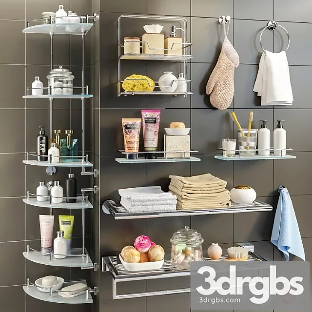 Accessories And Cosmetics For The Bath Axentia Shelves Bemeta Set 2 3D Model Free