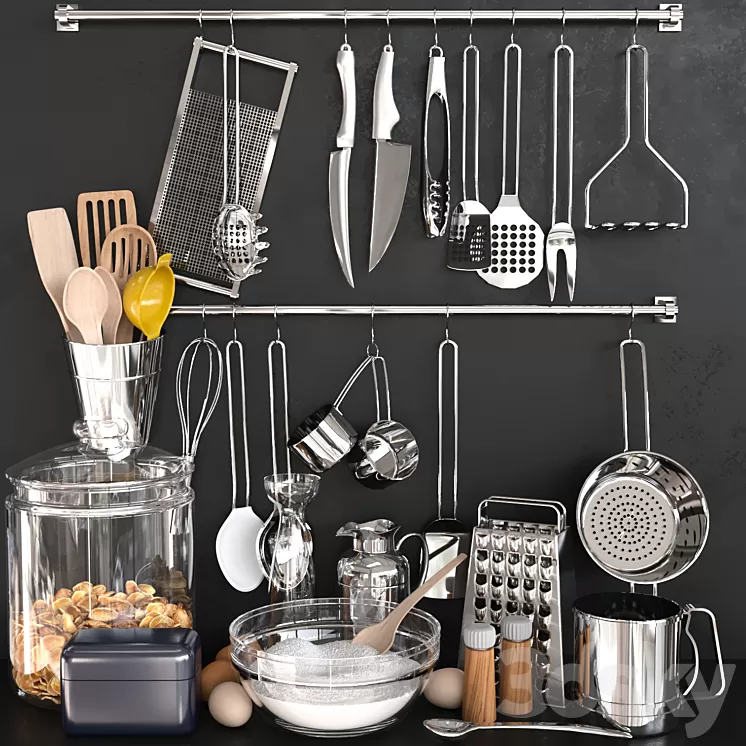 Accessories and kitchen utensils 7 3D Model