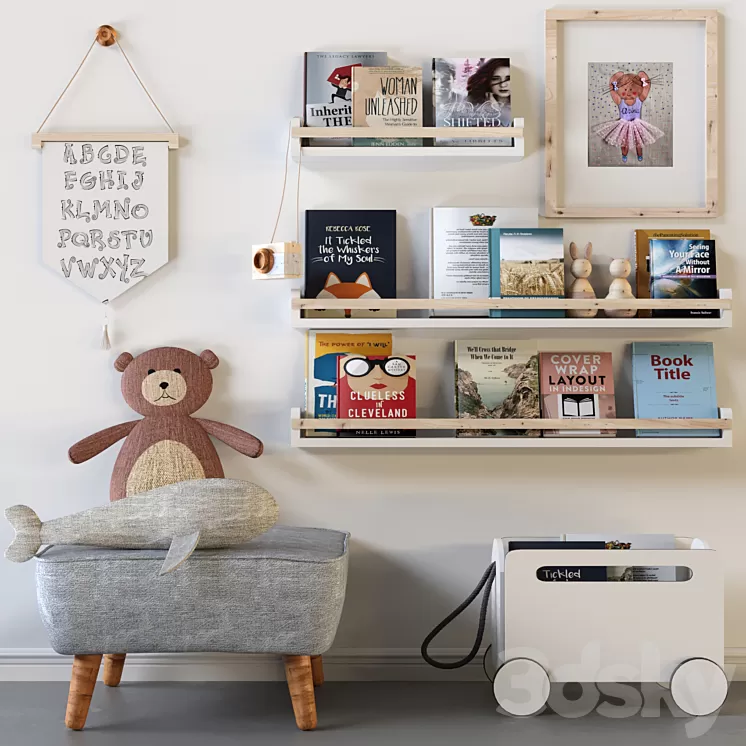 Accessories for a children's room. soft toy 3D Model