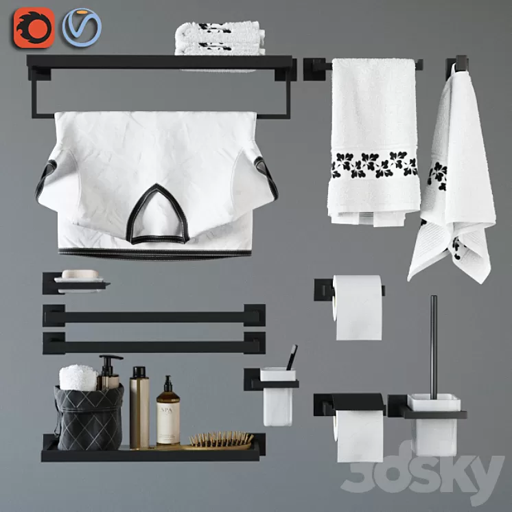 accessories for bathing Feramolli Black Line Edition 3D Model