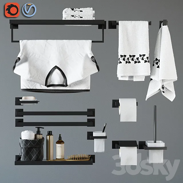 accessories for bathing Feramolli Black Line Edition 3DModel