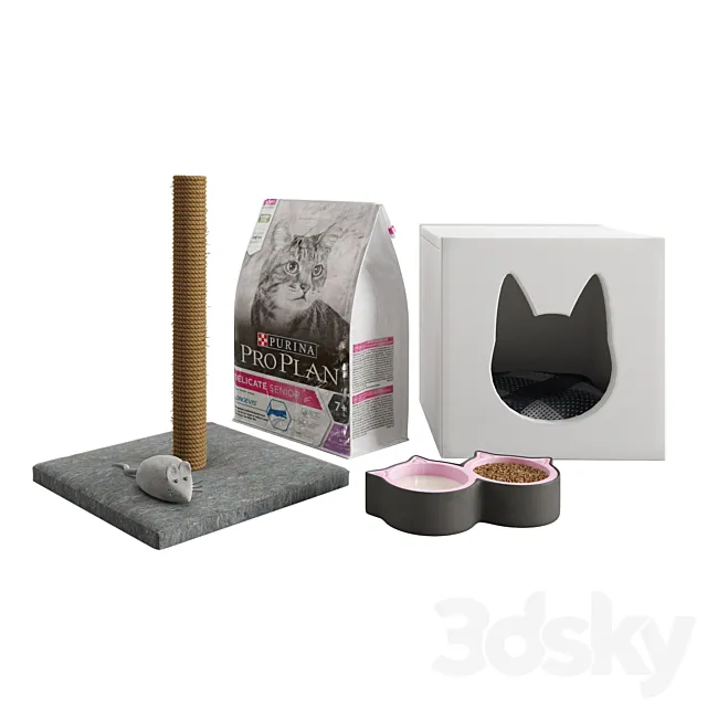 Accessories for cats 01 3D Model