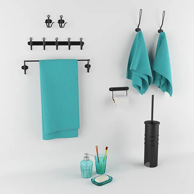 Accessories for IKEA bathroom - SVARTSJÖN series _ IKEA - Series SVARTSHЁN 3D Model