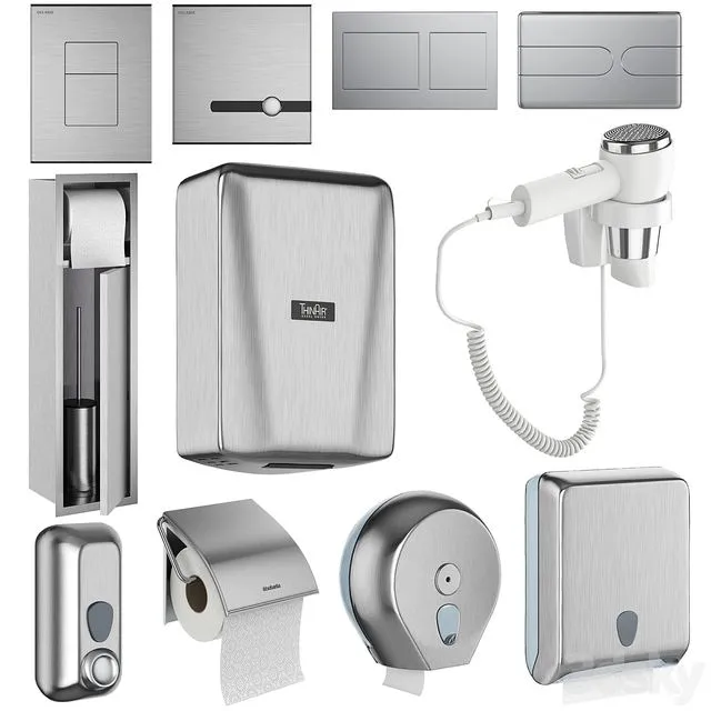 Accessories for public toilets set 151 part 2 3D Model