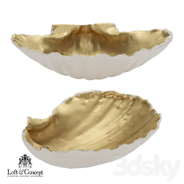 Accessory seashell Gold "Loft concept" 3D Model