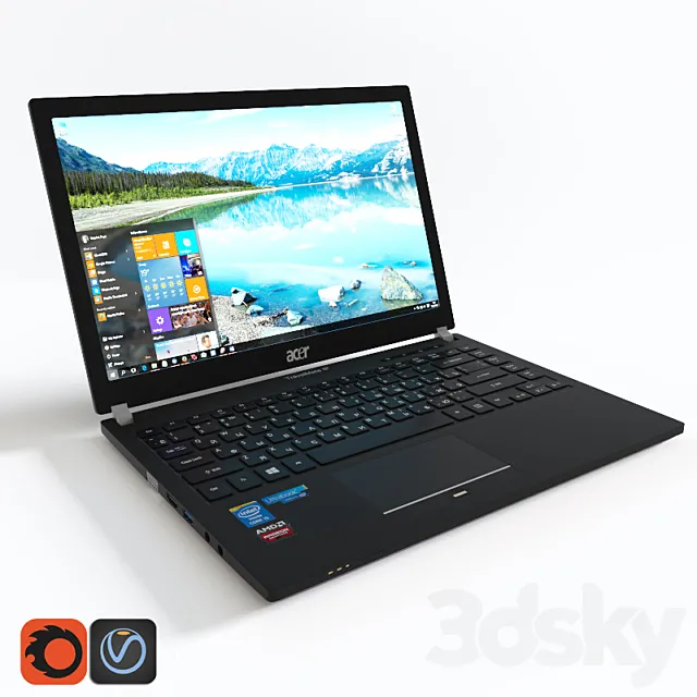 Acer Travelmate P645 notebook 3DModel