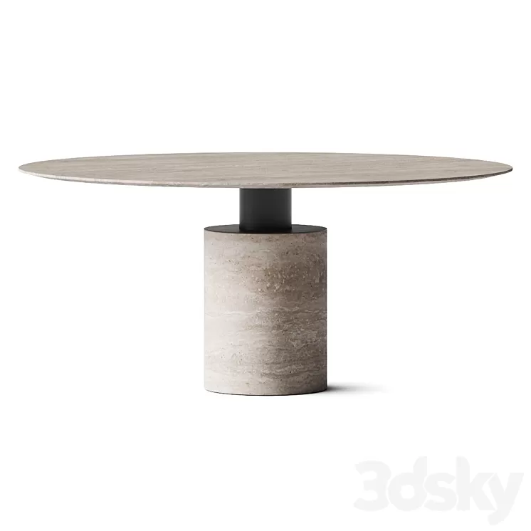 Acerbis Creso Travertine Dining Table 3D Model Free