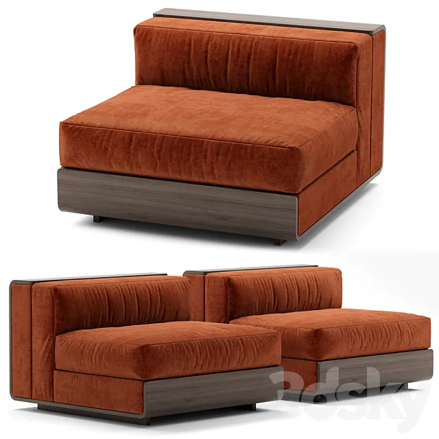 ACERBIS LIFE sectional velvet sofa 3D Model