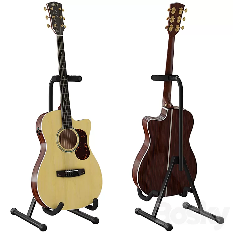 Acoustic Guitar Cort OC8 Natural 3D Model Free Download