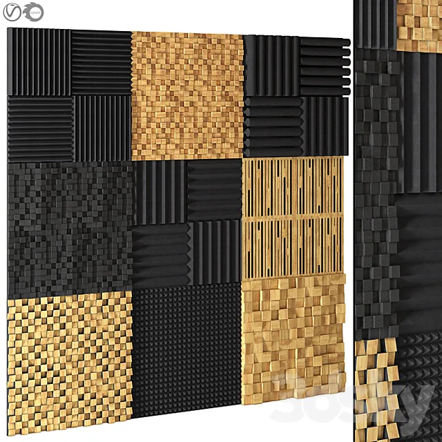 Acoustic Panel Music Studio Collection 3D Model