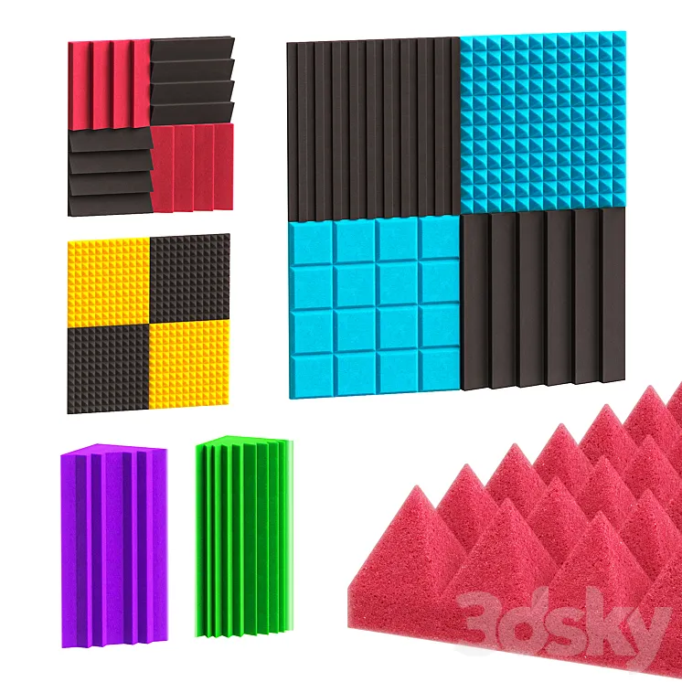 Acoustic panels 3D Model Free