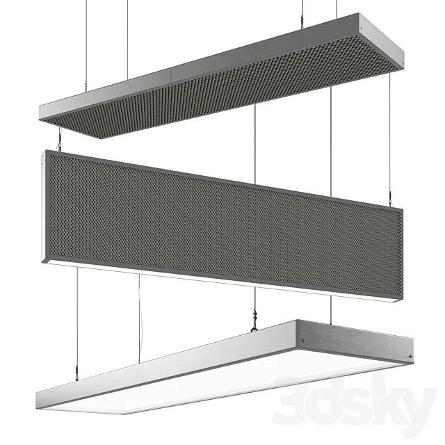 Acoustic panels hanging elements lamps. 3D Model