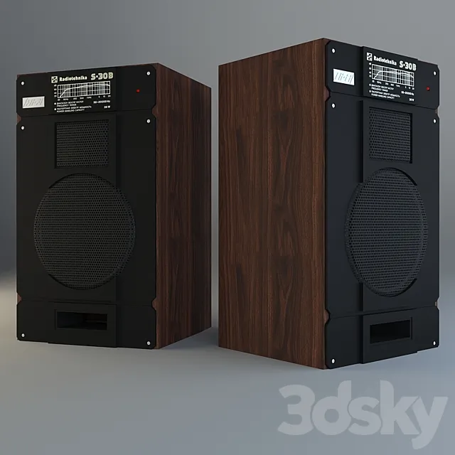 Acoustic system Radiotehnika S30b 3D Model