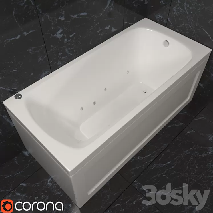 Acrylic bath Aquanet ROMA 3D Model