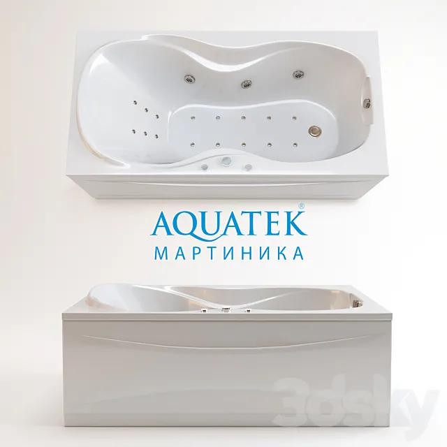 acrylic bathtub Akvatek Martinique 3DModel