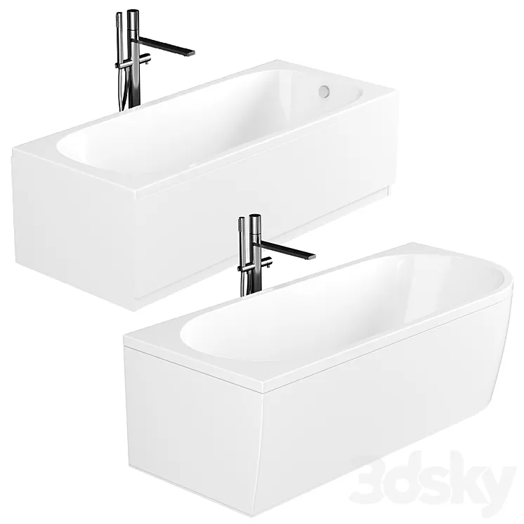 Acrylic bathtub Cezares Plane Solo Mini 160x70 3D Model