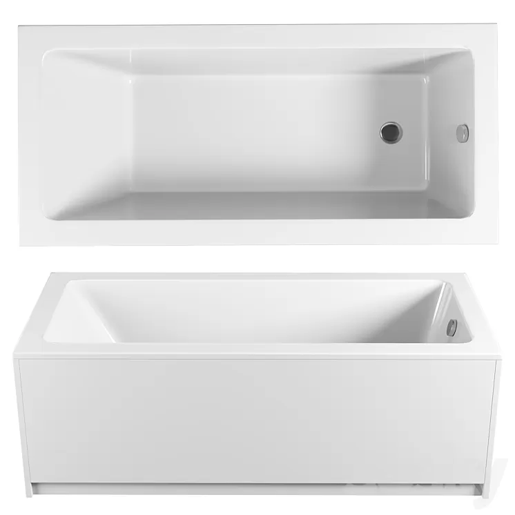 Acrylic bathtub Excellent Wave 180x80 3D Model Free