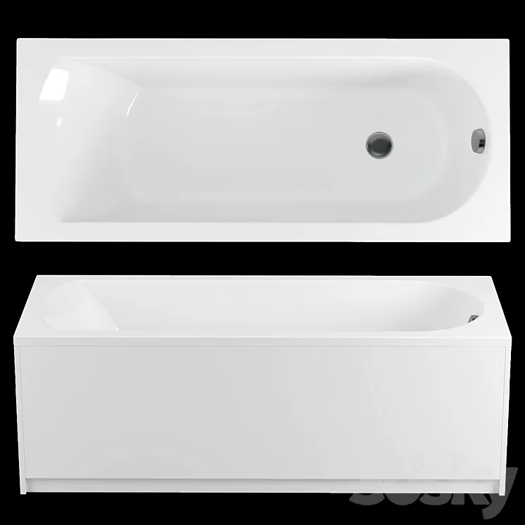 Acrylic bathtub Riho Miami 170x70 3D Model Free
