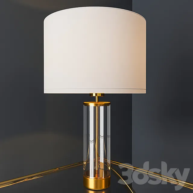 Acrylic Column Table Lamp - Antique Brass 3D Model