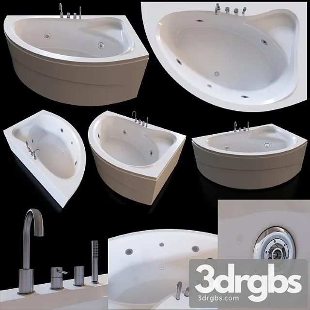 Acrylic Corner Bath Cezares Tebe 150x100 R 3D Model Free