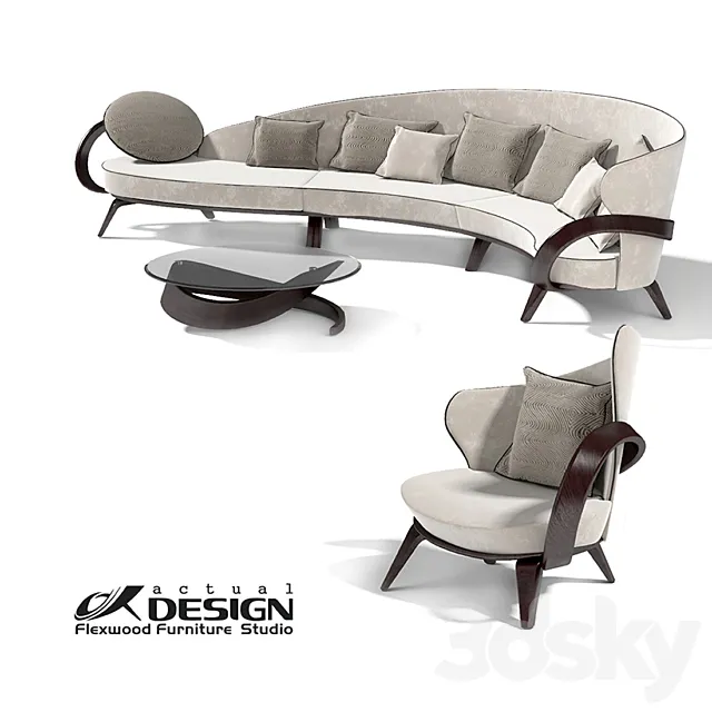 Actual design set of upholstered furniture apriori A 3D Model