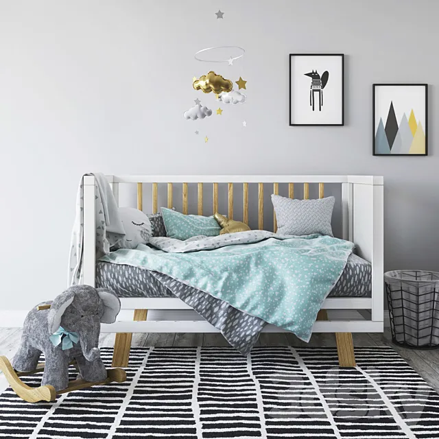 Adairs Baby BonBon nursery set 3D Model