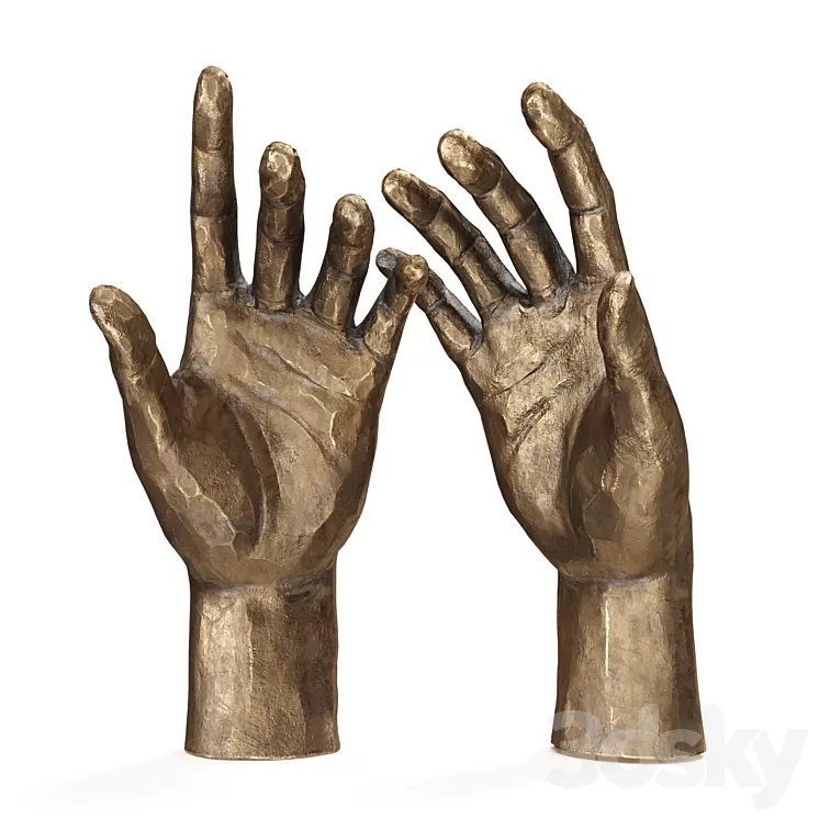 Adam hands brass 3D Model Free