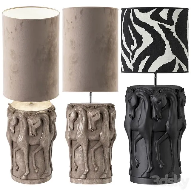 ADAMSBRO LAMP STAND DANCING HORSES 3D Model