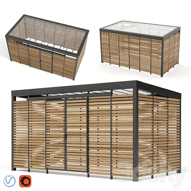 Adanat. Container platform "Bunker" for 3 tanks 3DModel