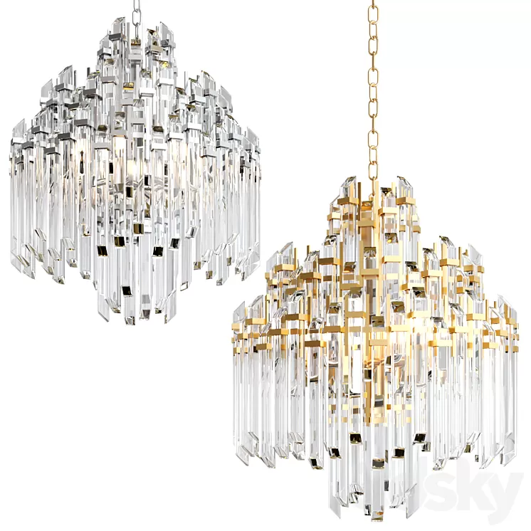 ADELE Four Tier Waterfall Chandelier 3D Model Free