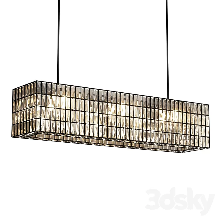 Adeline Crystal Rectangular Chandelier 3D Model Free