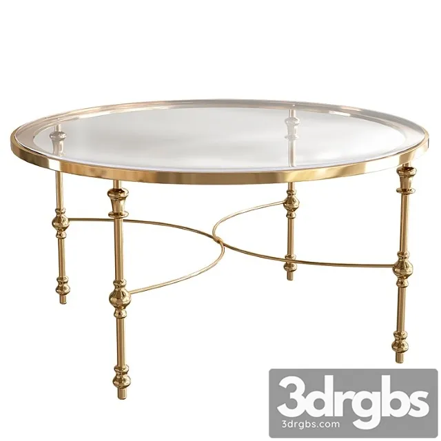 Aden oval gold iron coffee table 2 3D Model Free