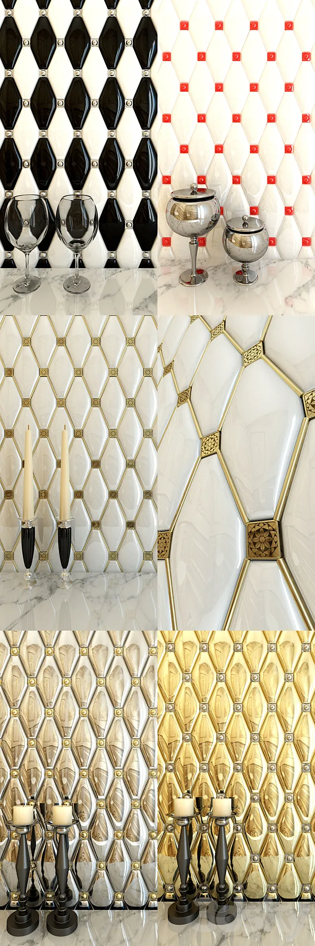 Adex tile series Rombos (9 species) 3DModel