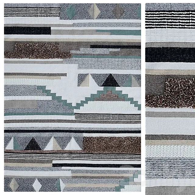 Adi Handwoven Wool Rug 3D Model